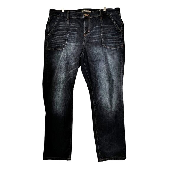 torrid Denim - Torrid Denim Blue Jeans Boyfriend Straight Vintage Stretch 20R Dark Wash Womens